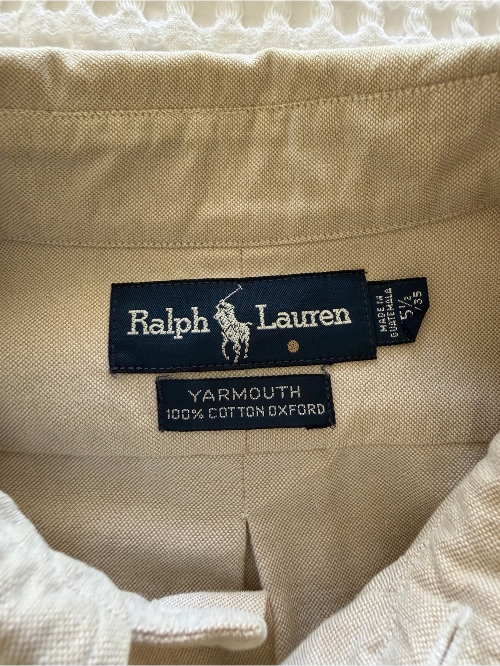 Ralph Lauren "Yarmouth" 100% Cotton Oxford Button-Down Size 15½ / 34-35 (Medium) - Picture 11 of 13